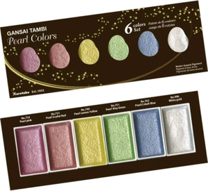 KUMC20PC-6V Gansai Tambi Pearl Colors Watercolor Paint Set, Pastels - Picture 1 of 8