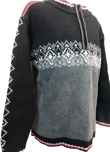 Hanna Andersson Fair Isle holiday sweater 120 6-7 Zip Gray Red Black Pull Over - Picture 1 of 9