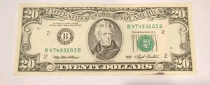1993 series B New York 20 dollar bill #B47493203B Nice Condition  - Picture 1 of 7