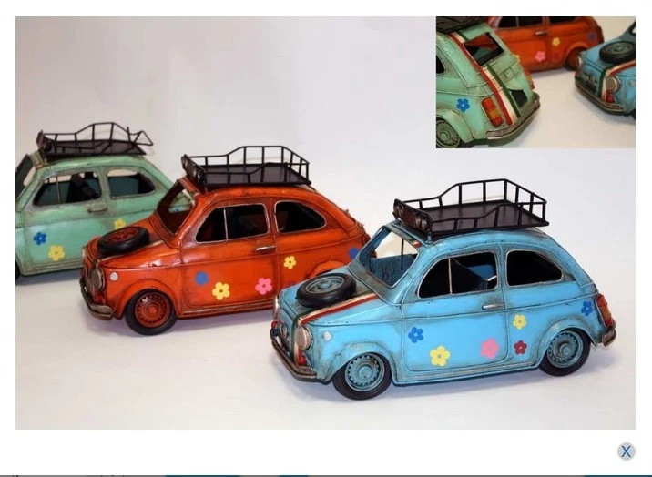 FIAT 600 SEICENTO S  HIPPY AUTO LATTA COLLEZIONE  MODELLINO 3 COLORI - Immagine 1 di 1
