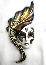 Fiamma Decò - Maschera veneziana artigianale in ceramica e cuoio 