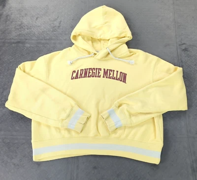 Sudadera con Capucha Carnegie Mellon Champion Tejido Inverso Amarillo Recortado Mujer Grande Foto 1 de 4