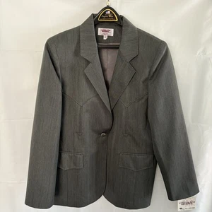 Nuevo Abrigo Pagano West Dama Reno Para Mujer Talla 12 Gris Estilo Occidental Rodeo Nuevo Con Etiquetas - Imagen 1 de 12