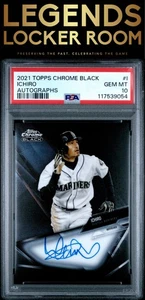 2021 Topps Chrome Black Autographs #I Ichiro Autographs PSA 10 - Picture 1 of 2