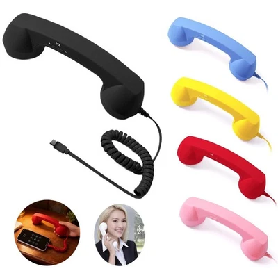 Type C Retro Radiation Proof Telephone Handset Phone Receiver for Type C Device - image 1 of 4