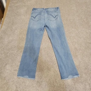 Jeans bootcut Democracy AB solution taglia 10 lavaggio leggero bordo frey distress denim - Foto 1 di 11