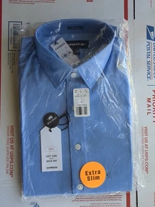 Express 1MX Blue Collard Dress Shirt, Small 14-14.5 Extra Slim retails for 69.90 - Picture 1 of 8