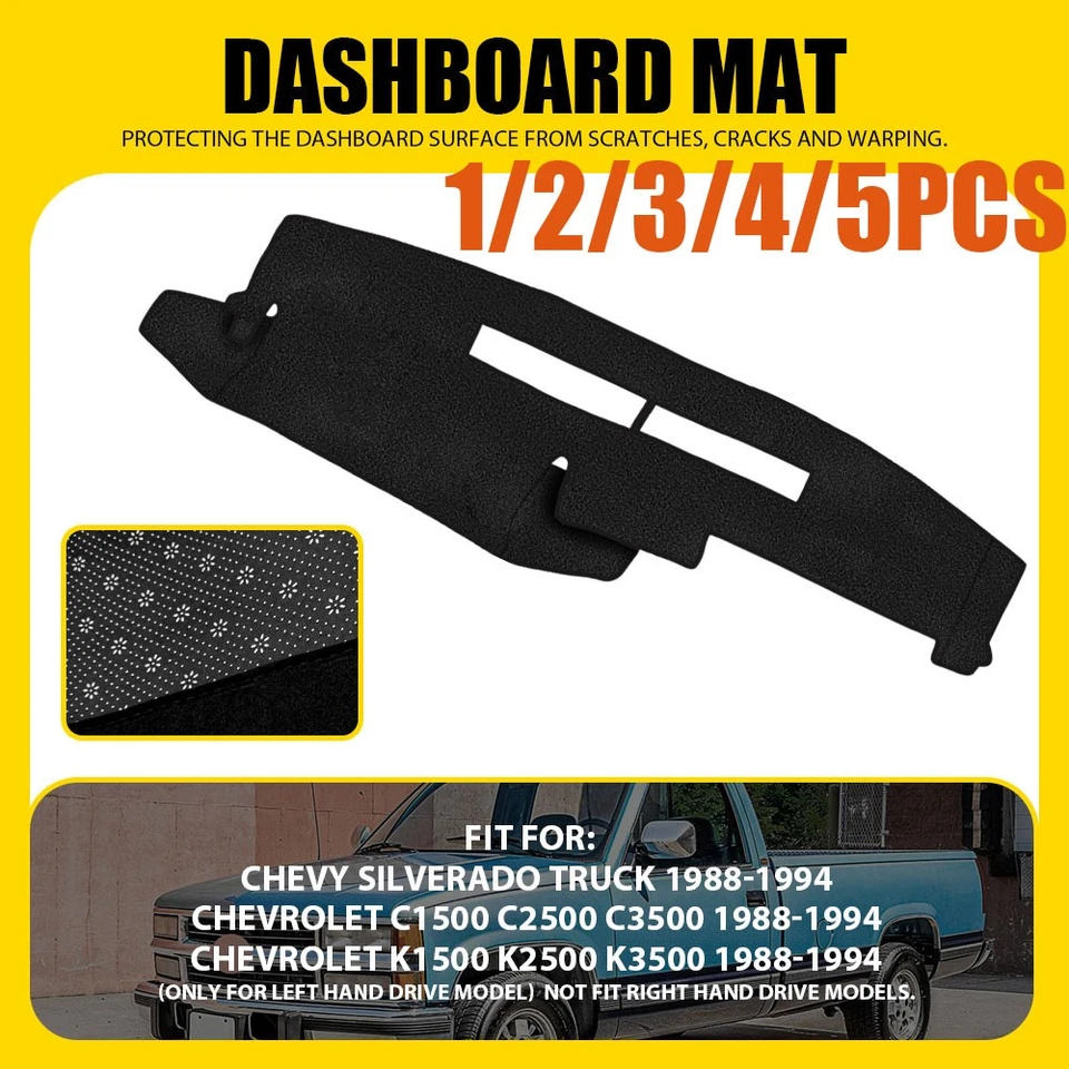 Alfombrilla Dashmat 1988-1991 1992 93 94 negra para Chevrolet Silverado cubierta de tablero 1-5x Foto 1 de 4
