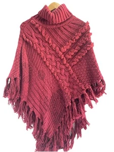 Desigual Romania Shawl Wrap Cable Knit Wool Cardigan Womens Vintage Size Large. - Picture 1 of 12