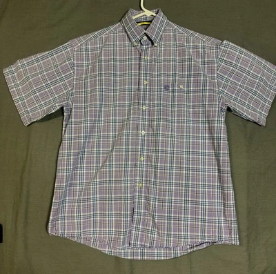 Camisa Wrangler George Strait Para Hombre Grande Manga Corta Cuadros Rodeo Cowboycore Foto 1 de 4