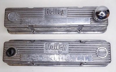 Holley Aluminum Finned Valve Covers 140R-50B Chevrolet SBC Vintage - Изображение 1 из 4