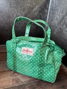 Bolso de Mano Cath Kidston Patrón Lunares Asa Verde Algodón PVC - Imagen 1 de 23