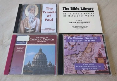 Lot of 4 Christian CD-ROMs Bible Library Catholic Church Geography Travels Paul - Image 1 of 4