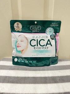 Japanese Kose Clear Turn CICA Moisture FACE MASK 40 Sheets - Picture 1 of 2