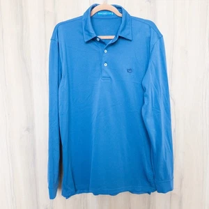 Camisa Polo Southern Tide Para Hombres Manga Larga Talla M Azul Rendimiento Golf Preppy - Imagen 1 de 5