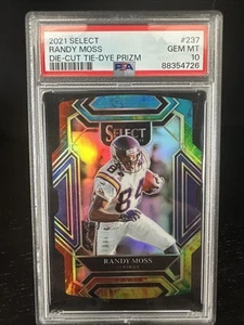 Panini Select 2021 - Club Level Randy Moss #237 Tie-Dye Prizm troquelado/25 PSA 10 - Imagen 1 de 2