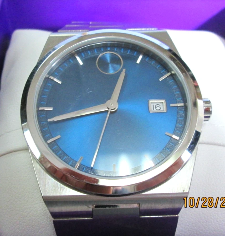 Movado Bold Quest SWISS Quartz Blue Dial Stainless Steel Men's Watch 3601221