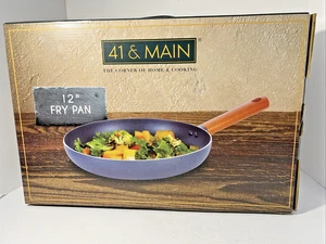 Lot Of 2 PC.  41 & MAIN 12” Fry Pan Set  ALUMINUM ALLOY INDUCTION WOOD HANDLE - Picture 1 of 3