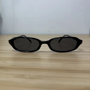 Vintage LEI Sunglasses Womens Black Oval Y2K 2000s Small Frame Slim Fashion - Picture 1 of 10