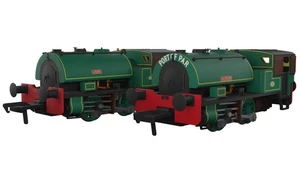 Rapido 968001 OO Gauge Port Of Par Bagnall 0-4-0ST Twin Pack Lined Dark Green - Picture 1 of 1