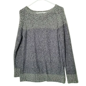 Fate Womens L Gray Chunky Knit Sweater Pullover Casual Top Monochromatic Coastal - Picture 1 of 8
