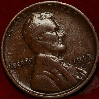 1913-D Denver Mint Copper Lincoln Wheat Cent - Image 1 of 2