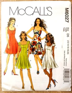 Vestido McCall's M6027 Patrón Miss Petite Acampanado Media Rodilla 12-14-16-18-20 - Imagen 1 de 8