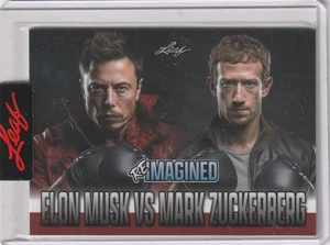 2023 LEAF RE-IMAGINED ELON MUSK vs MARK ZUCKERBERG RIB-36 #/ PRINT RUN 1 of 1131 - Bild 1 von 1