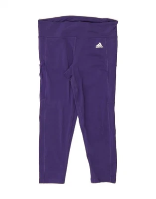 ADIDAS Womens Climalite Capri Leggings UK 12/14 Medium  Purple Polyester AE23 - Image 1 of 3