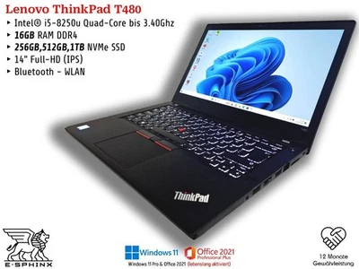 Lenovo ThinkPad T480 | i5 8th. | 16GB DDR4 |  NVMe SSD | Win11 + Office 21 - Bild 1 von 4