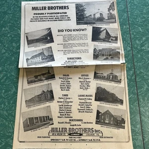 Miller Brothers Inc Lumber Free Estimates Lebanon PA 1972 Libanon PA Ad SV28 - Bild 1 von 2