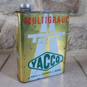 Ancien Bidon d'Huiles YACCO Multigrade France Vintage oil can gold vtg old - Picture 1 of 5