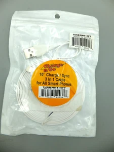 Charge and Go 10' / sync 3 in 1cable for smart phones - Picture 1 of 4