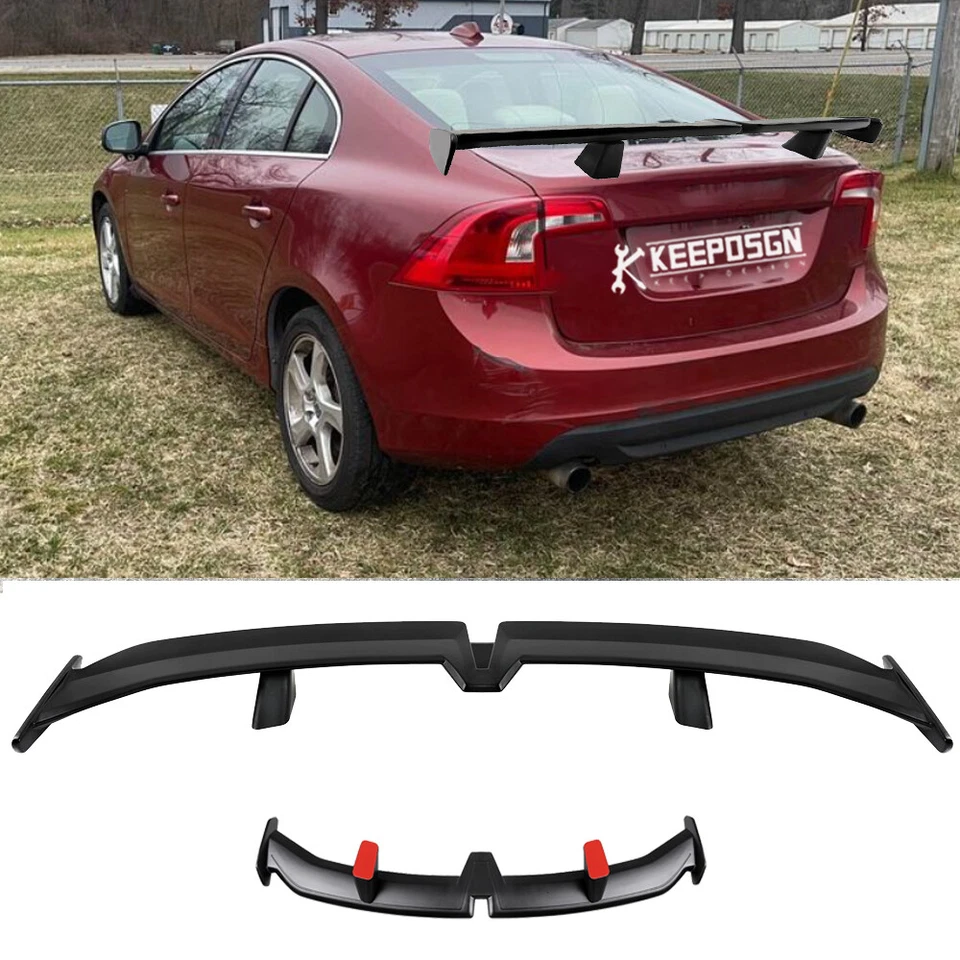 Alerón trasero 54" estilo PRO ala de carreras negro mate para Volvo S60 2001-2019 Foto 1 de 4