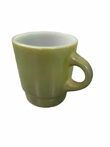 Vintage FIRE KING WARE ANCHOR HOCKING GREEN MUG Stacking USA Cup "C" Handle GUC - Picture 1 of 5