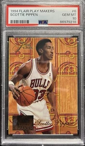 1994 Flair Play Makers #6 Scottie Pippen Chicago Bulls HOF PSA 10 GEM MINT - Picture 1 of 2