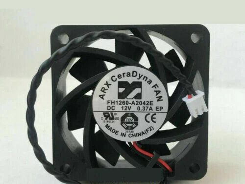 1 pcs ARX CeraDyna FAN 6025 FH1260-A2042E DC12V 0.37A EP 60*25MM 2-pin - Image 1 of 1