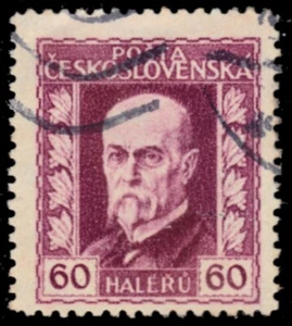 CZECHOSLOVAKIA 97 - President Tomas Masaryk "1925 Red Violet" (pb92419) - Picture 1 of 1
