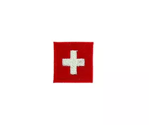 Flaggenaufnäher bestickt Eisen / Nähabzeichen Rucksack Schweiz - Bild 1 von 1