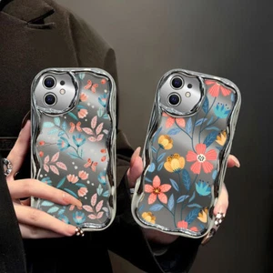 For iPhone 15 Pro Max 14 13 12 11 Plating Shockproof Soft Wavy Flower Case Cover - Picture 1 of 17