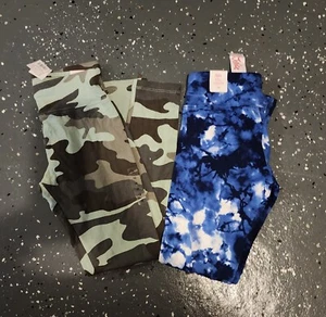 Justice Girls 2 Pairs Of Cotton Leggings Size 12 , New! NWT - Picture 1 of 3