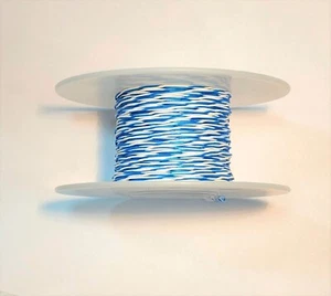 30 AWG Kynar Wire Wrap UL1423 Solid Wiremod Twisted Pair BLUE + WHITE 50 feet - Picture 1 of 1