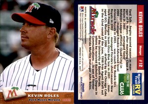 Kevin Boles 2007 Grandstand Fort Myers Miracle #4 Card *AutographDen*