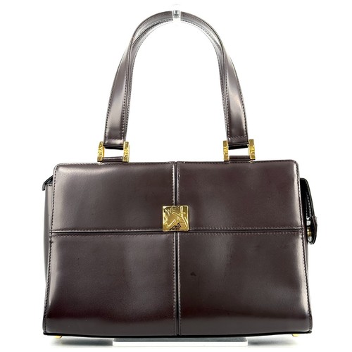 SAINT LAURENT (YSL) Borsa Yves Saint Laurent tracolla a mano in pelle YSL marrone vintage originale #596