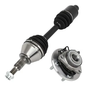 For 2012-2016 2017 2018 RAM 1500 4WD 1 Front CV Axle Shaft + 1 Wheel Hub Bearing - Foto 1 di 13