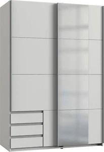 Schwebetürenschrank Emden Kleiderschrank 135x64x198cm weiß Spiegel (18731) - Bild 1 von 6