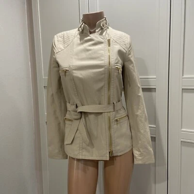 CACHE IVORY GOLD TRIM  MILITARY BLAZER JACKET Size Xs - Image 1 of 4