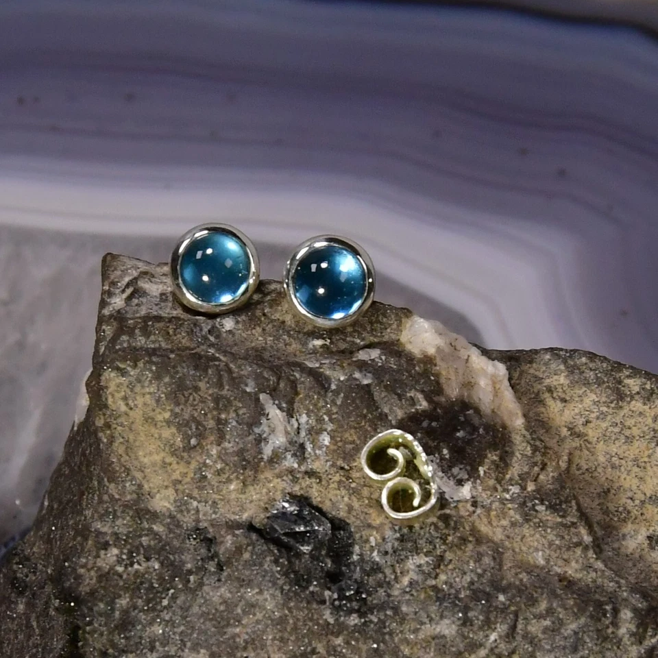 Topas Ohrring, 925er Silber, Edelstein Ohrringe (3984), Edelsteinschmuck - Bild 1 von 1