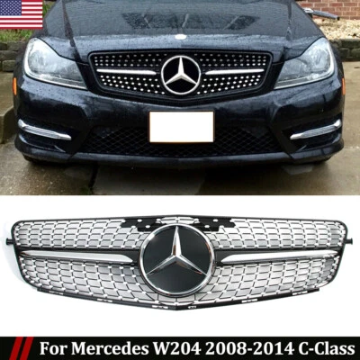 For 2008-2014 Mercedes Benz W204 C300 C350 Front Bumper Grille W/Emblem Grill Foto 1 de 4