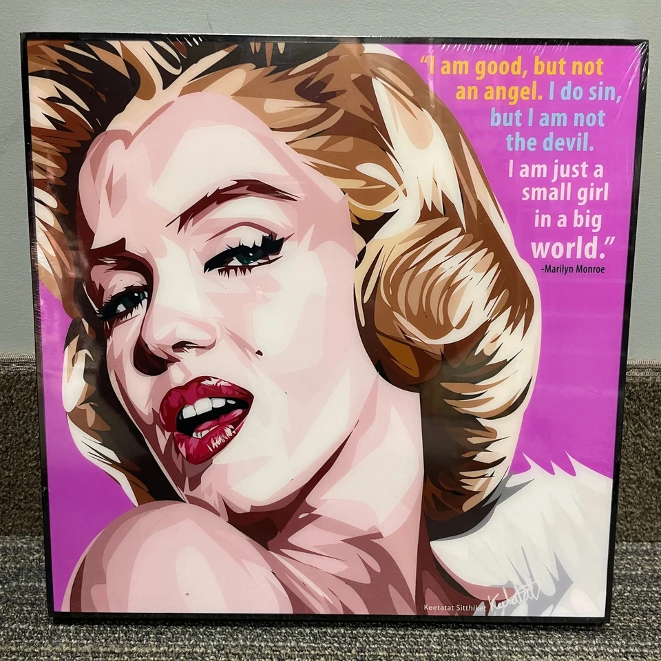 Wall Decor Funny Pop Art Marilyn Monroe Poster w/Wooden Frame 10" Keetatat (A) - Image 1 of 4
